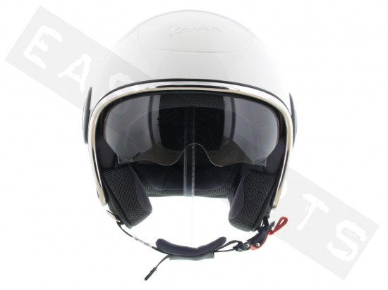 Helmet VESPA VJ1 with Small Smoke Visor White Monte 544